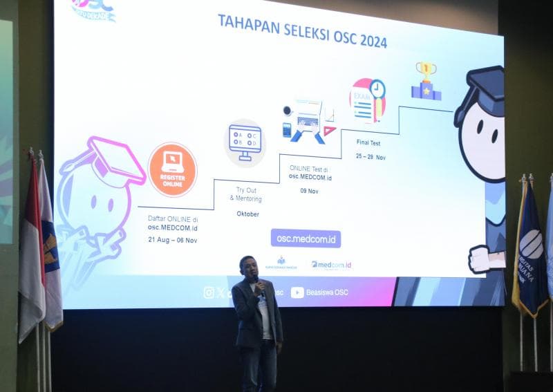 Tersedia 530 kuota beasiswa OSC Medcom.id 2024, termasuk untuk santri. (OSC Medcom)