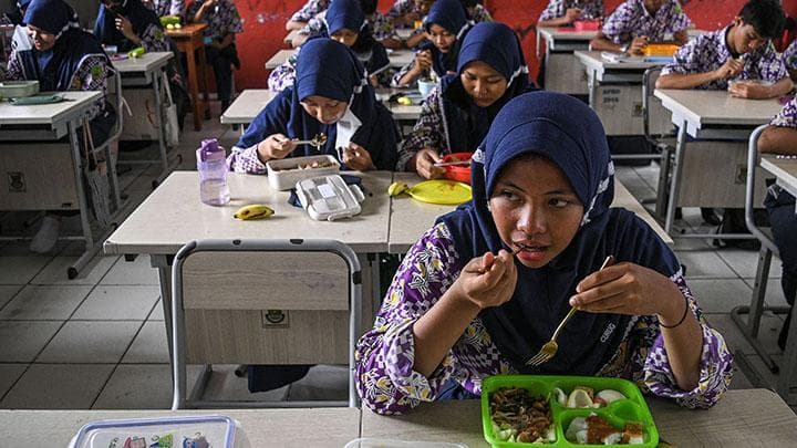 Makan siang bergizi gratis termasuk program penting. (Tempo)&nbsp;