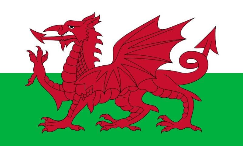 Bendera Wales dengan naga merahnya yang sangat khas. (Wikipedia/Tobias Jakobs)