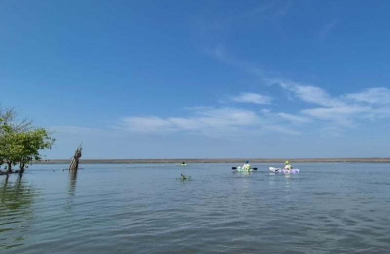 Kamu bisa berkano sampai di muara Sungai Winongo. (Googleuser/Syalinna)