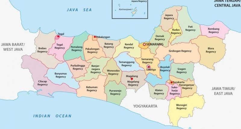 Provinsi Jawa Tengah Selatan disebut-sebut bakal meliputi Cilacap, Banyumas, Purbalingga Banjarnegara, Kebumen, Purworejo, dan Magelang. (Shutterstock)