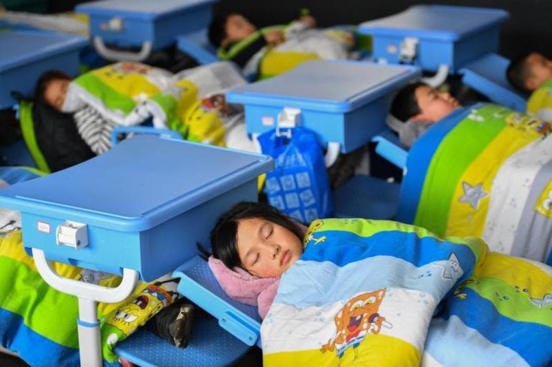 Ilustrasi: Jam tidur siang di sekolah yang ada di Tiongkok. (Xinhua)