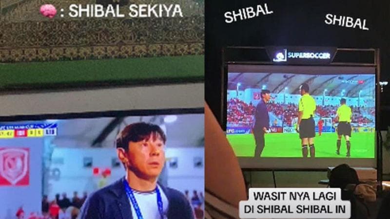 Meme Shin Tae-yong saat kedapatan mengumpat dengan kata 'shibal' ke wasit viral di media sosial. (TikTok)