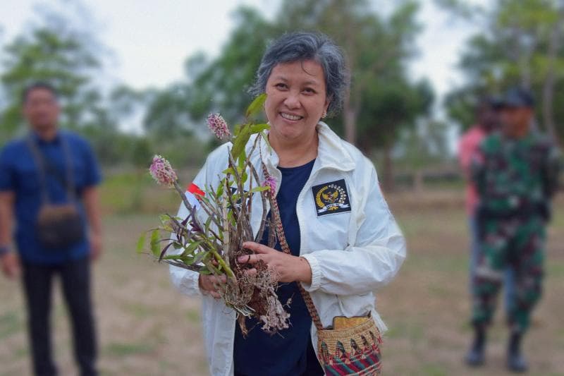 Lestari Moerdijat dalam sebuah acara di Merauke. (Dok Inibaru.id)