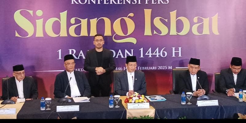 Pengumuman 1 Ramadan 1446 H dalam sidang isbat. (Merdeka)