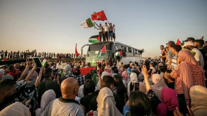 Para aktivis dari Tunisia tengah bersiap mengikuti Global March to Gaza. (Tunisia Land Convoy)