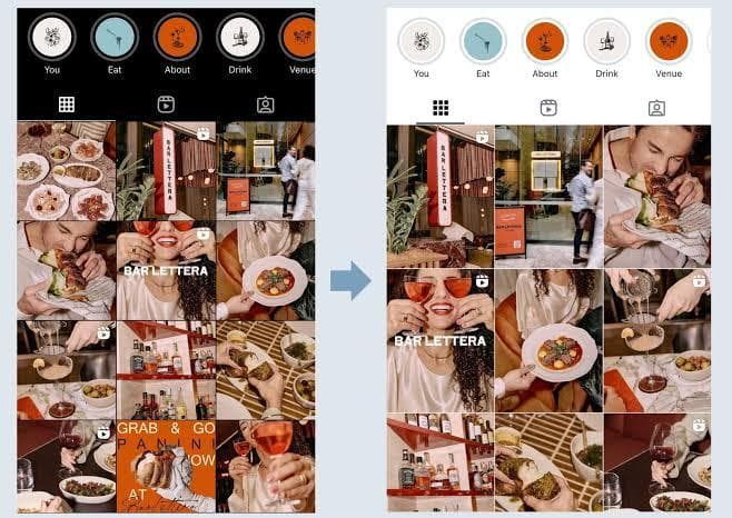 Instagram mengadopsi grid persegi panjang dengan rasio 4:5, menggantikan format persegi klasik (1:1). (via Marketeer)&nbsp;