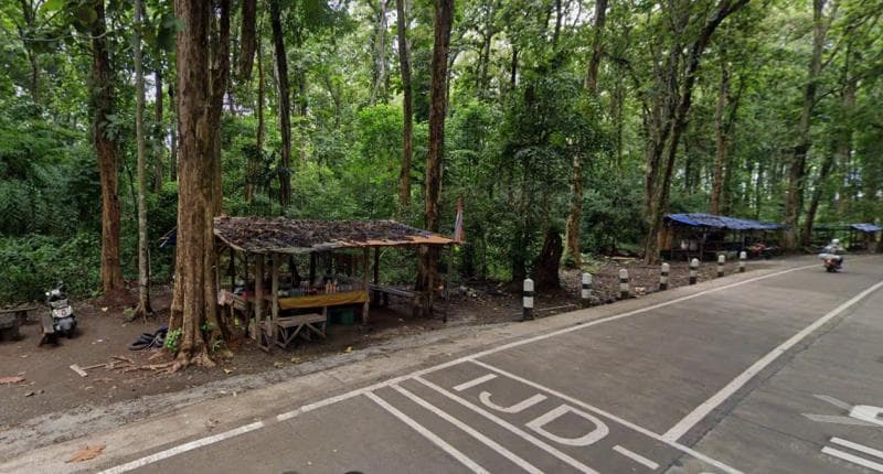 Banyak pedagang makanan dan minuman yang bisa dijadikan tempat beristirahat di Cagar Alam Pagerwunung. (Google Street View)