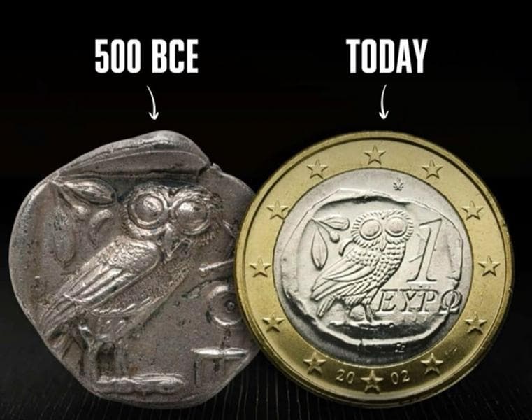 Cerita Desain Koin 1 Euro Yunani yang Sama dengan Koin 2.500 Tahun Lalu
