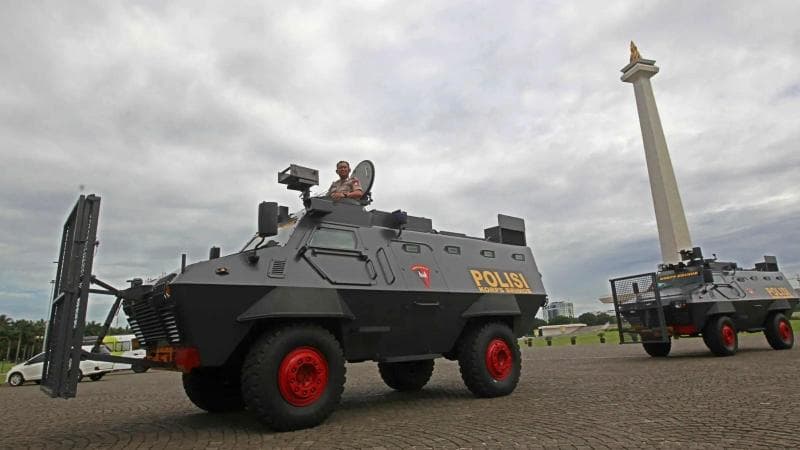 Ilustrasi: Kendaraan taktis (rantis) Barakuda yang biasa dipakai Brimob untuk mengamankan aksi massa. (Gbp)