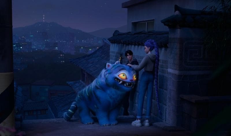 Salah satu adegan 'Kpop Demon Hunters' di Bukchon Hanok Village. (Preview.ph)