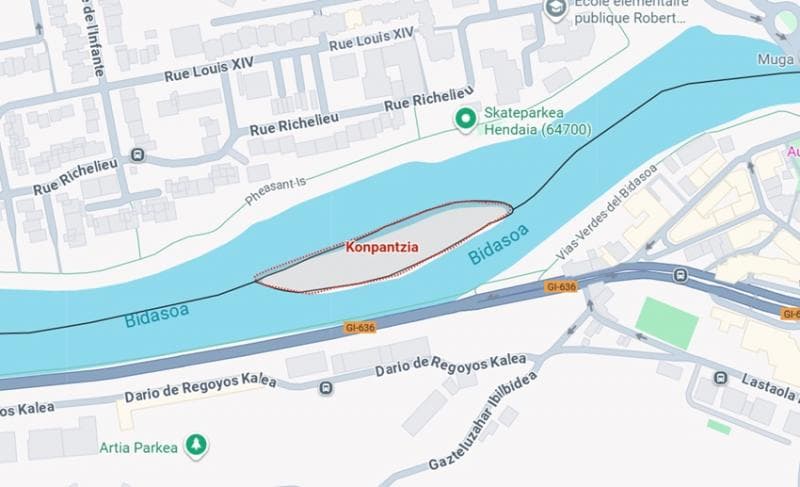 Pheasant Island ada di perbatasan Spanyol dan Prancis. (Google Street View)