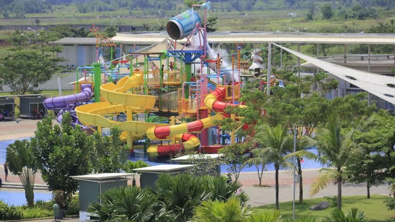 Go! Wet Waterpark memiliki luas sekitar 7,5 hektare. (Grand Wisata Bekasi)
