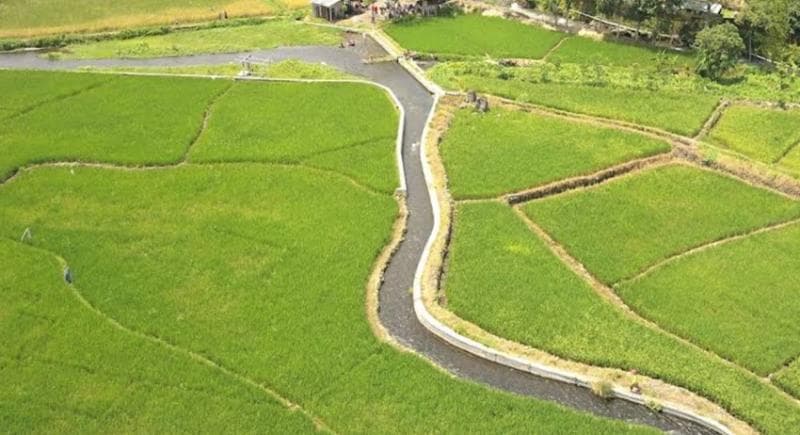 Area persawahan di sekitar Telaga Biru Sodong Basari. (Dani Yunarko)