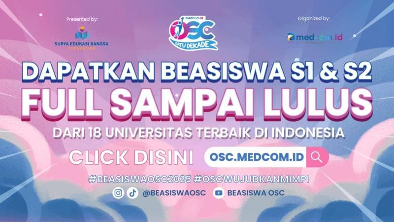 OSC Medcom.id 2025 membuka 399 beasiswa S1 dan S2. (OSC Medcom) 