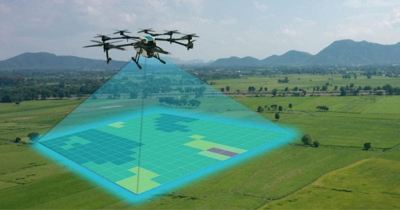Ilustrasi drone LiDAR. (via Doran)