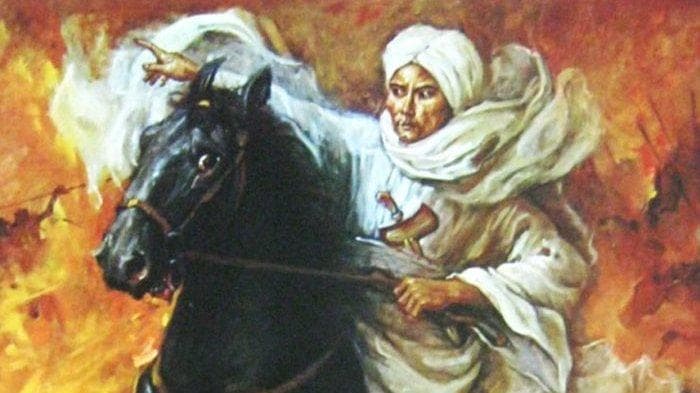 Pangeran Diponegoro memakai keris di depan sebagai lambang kesiapannya menghadapi Belanda. (via Tribunnews)