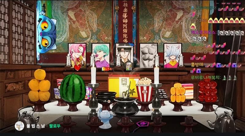 Ritual untuk bias yang dilakukan biksu Bulbeob. (Koreaherald/Chzzk)