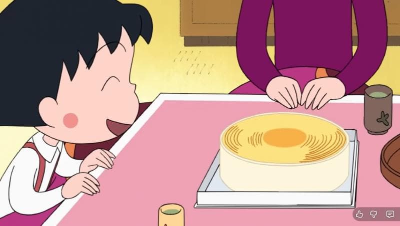 Kue baumkuchen di anime Chibi Maruko Chan. (YouTube/Chibi Maruko Chan ID)
