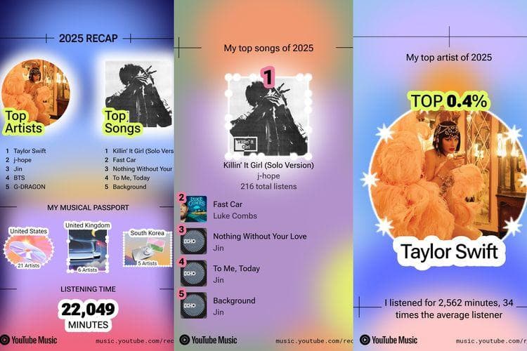 YouTube Music Recap (2025). (YouTube Music)