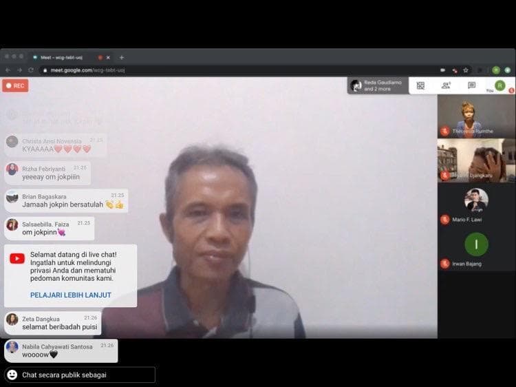 <i>Talk show</i> yang biasanya menjadi sesi khusus dalam festival literasi juga dialihkan secara virtual. (Patjar Merah)<br>