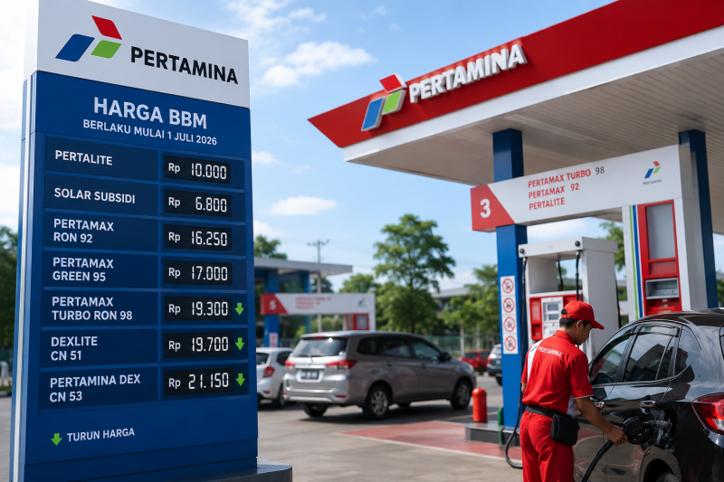 Harga Pertamax Turbo, Dexlite, dan Pertamina DEX Turun Mulai 1 Juli 2026, Pertamax Tetap