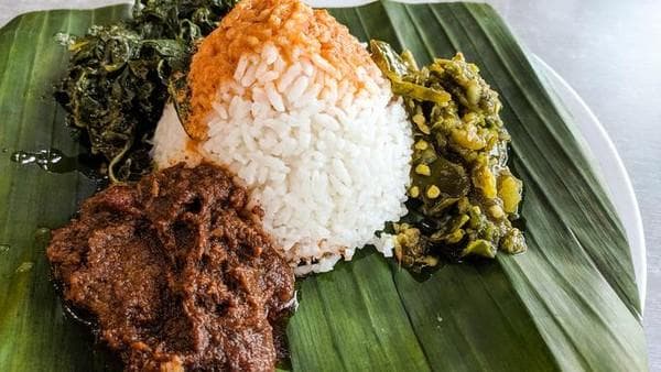 Ilustrasi nasi padang dibungkus. (iStock)