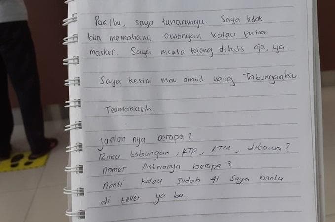 Isi catatan Widi Utami untuk sang satpam. (Twitter/@MustikaUngu)
