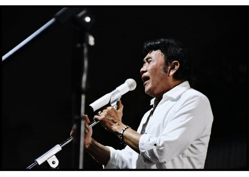Ilustrasi Rhoma Irama bernyanyi di atas panggung. (Instagram/Rhoma_official)