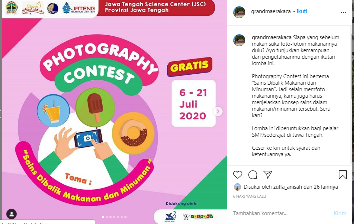 Poster lomba fotografi. (Instagram/ Grandmaerakaca)