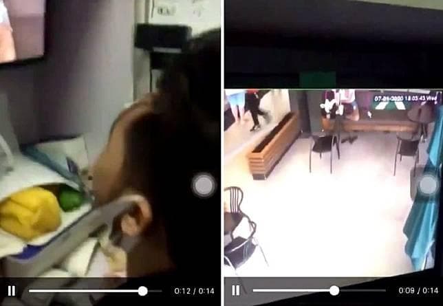 Tangkapan layar video rekaman karyawan CCTV Starbucks. (Twitter/Sitsnoe)<br>