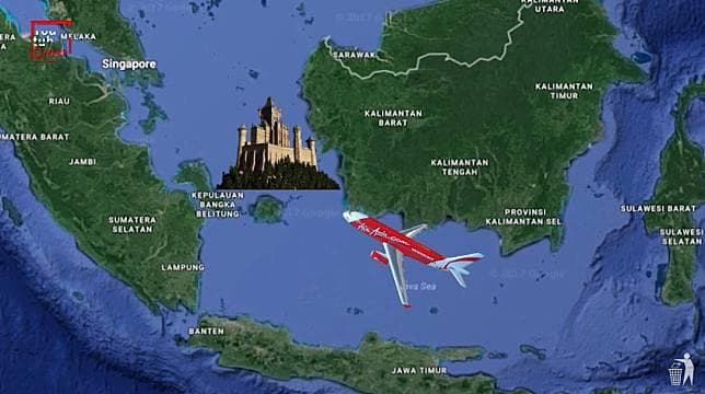 Tenggelamnya Air Asia di Selat Karimata. (LINE Today)