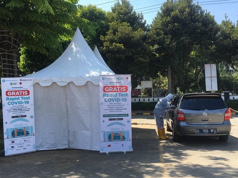 Tes rapid yang diadakan Medcom.id di Surabaya. (Medcom/Amaluddin)<br>