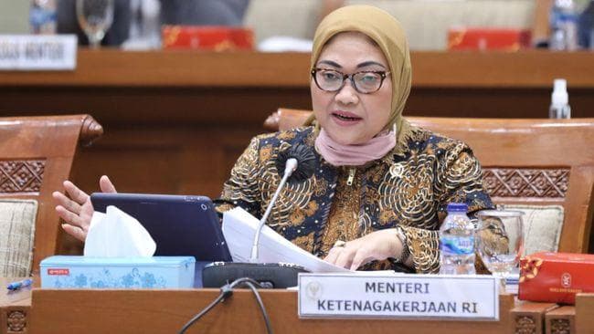 Menteri Ketenagakerjaan (Menaker) Ida Fauziyah memohon maaf atas ketertundaan. (Kemenaker)<br>