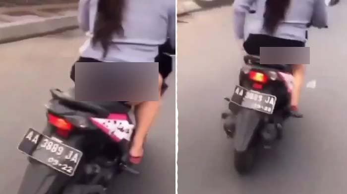 Perempuan yang pamer ceana dalam di jalanan. (Tribunnews)