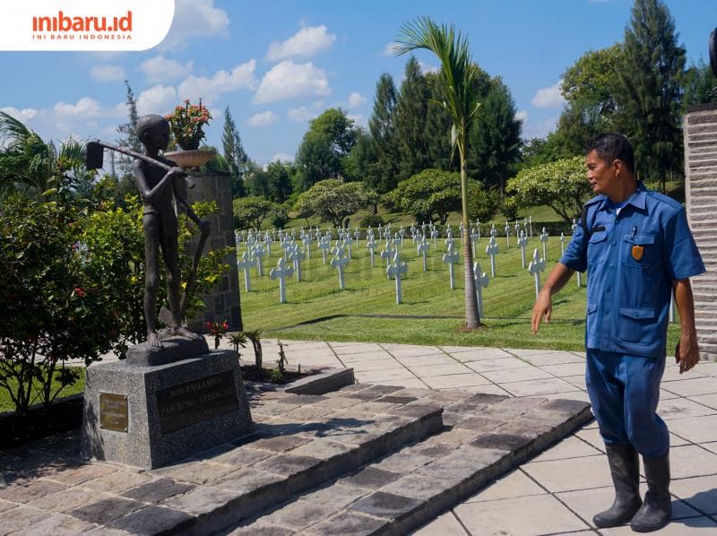 Monumen Jongenskampen sebagai perlambang anak-anak korban tawanan tentara Jepang. (Inibaru.id/ Audrian F)<br>