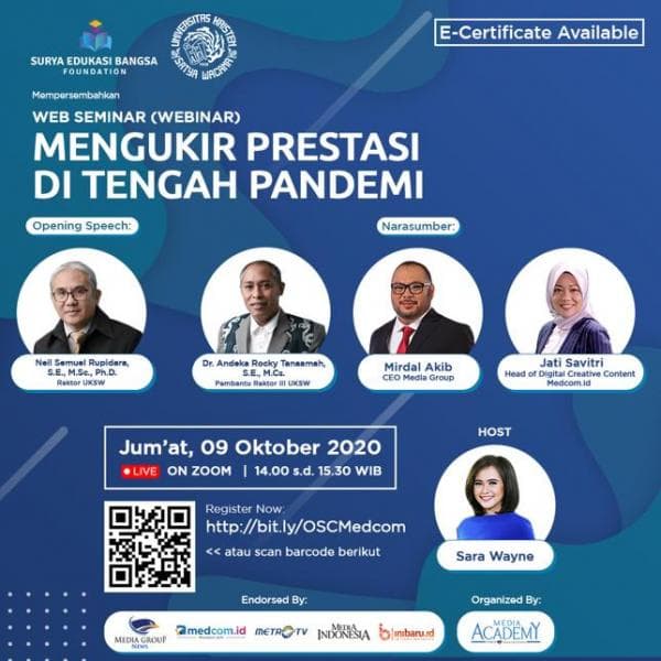 Mengukir Prestasi di Tengah pandemi bersama sejumlah pembicara terkemuka. (Medcom)<br>