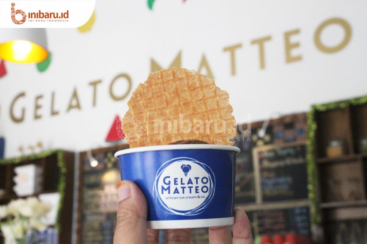 Satu cup gelato yang disediakan Gelato Matteo. (Inibaru.id/ Ida Fitriyah)