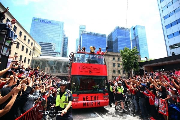Parade juara NBA 2019 Toronto Raptors diwarnai penembakan. (AFP/Vaughn Ridley/Getty Images )
