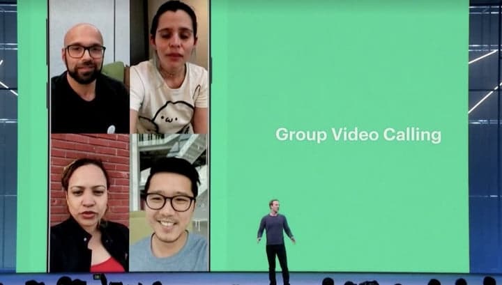 Fitur Group Video Calling milik WhatsApp saat diperkenalkan oleh Mark Zuckeberg. (Digitaltrends.com)