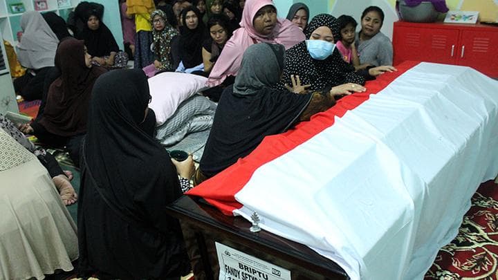 Potret polisi yang gugur di Mako Brimob (Antara Foto/ Risky Andrianto)