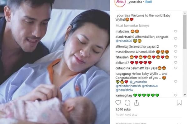 Raisa dan Hamish setelah kelahiran putri pertamanya. (Instagram/_yourraisa)