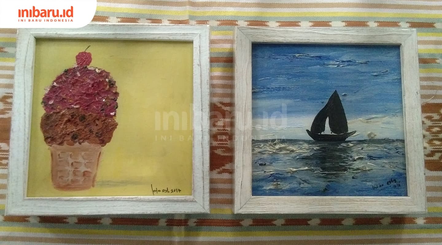 Lukisan Water Colour dari anggota Wopanco. (Inibaru.id/ Isma Swastiningrum)