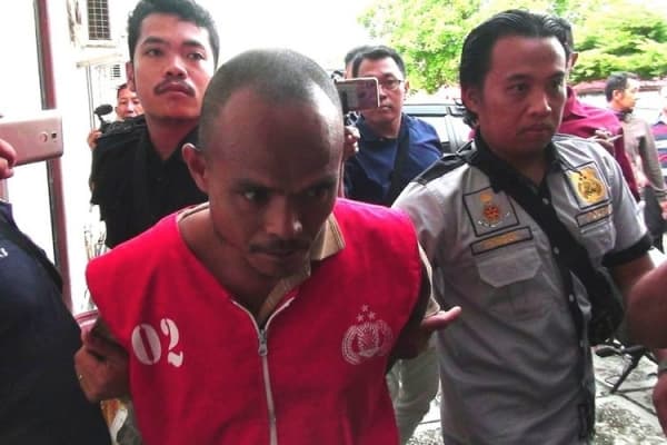 Pelaku sodomi dan pemenggalan kepala di Kalimantan Tengah. (Kompas/Kurnia Tarigan)