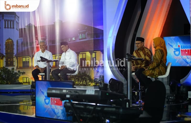 Ganjar-Yasin dan Sudirman-Ida dalam Kandidat Bicara. (Inibaru.id/Luthfi)