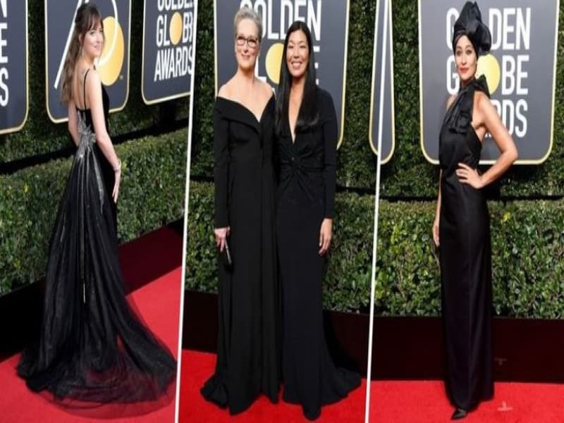 Kostum Hitam di Red Carpet Golden Globe Awards 2018