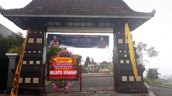 Kondisi Pura Agung Giri Natha saat Nyepi. (Tribunnews.com)