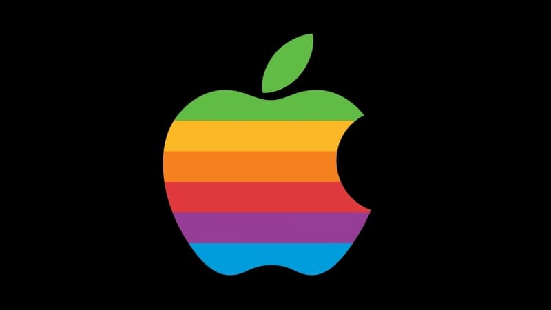  Logo Apple pelangi yang sudah tidak lagi dipakai sejak 1998. (Wired.com)