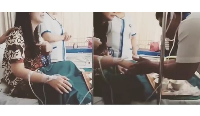Screenshot video pelecehan pasien oleh perawat National Hospital. (Instagram/Makrumpita)