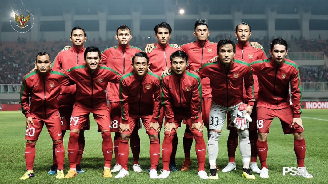 Para pemain Timnas U-23 saat melakukan uji coba melawan Thailand. (PSSI)